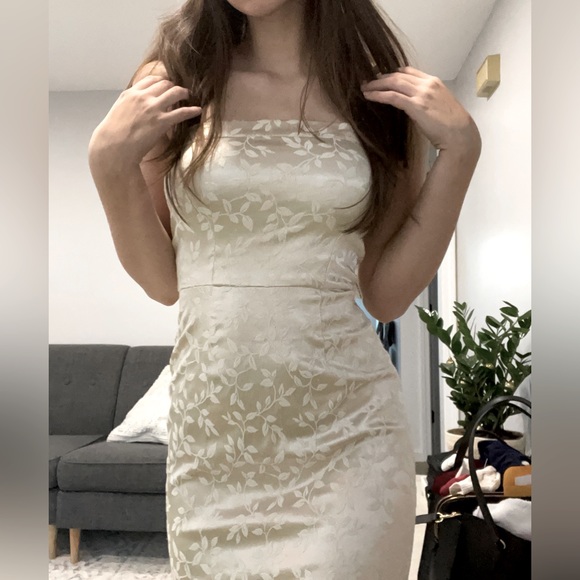 Roberta Bridal Dresses & Skirts - Vintage Gold and White Silk New Years Dress